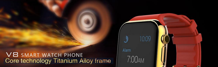V8 Akıllı Saat Platinium Ürün Dokunmatik-iOS & Android Uyumlu