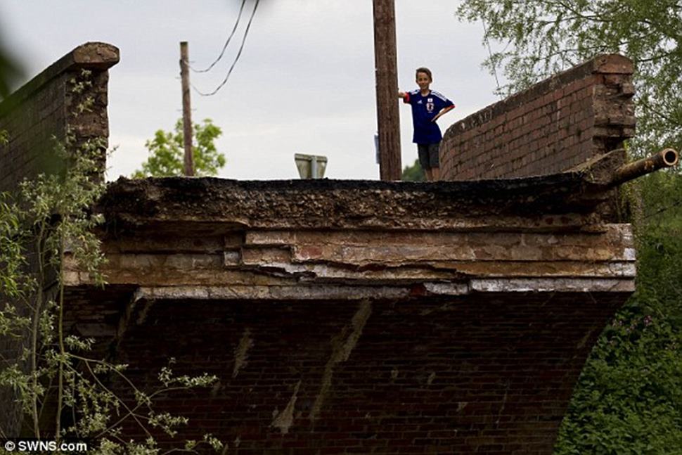 Drone captures collapsed 18th century Eastham Bridge Drone captures collapsed 18th century Eastham Bridge