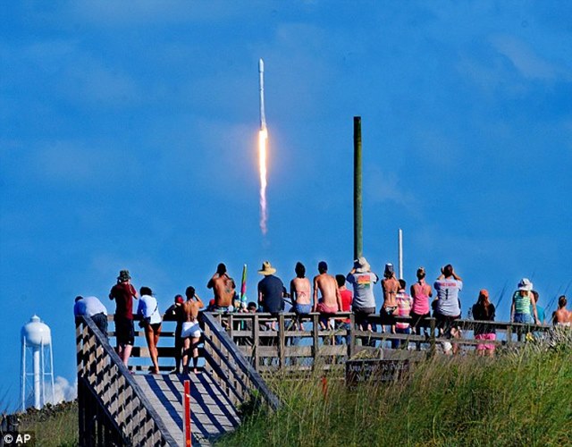 SpaceX launches Asian satellite attempts land rocket SpaceX launches Asian satellite attempts land rocket