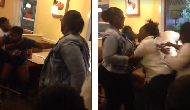 Incredible spiteful fight: Two sisters in a Tennessee IHop get into a full on brawl