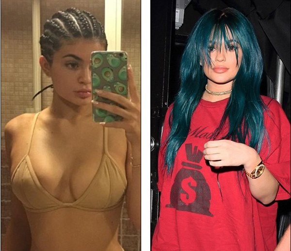 Nearly nude! Kylie Jenner dons flesh-coloured bikini to go with her braided hair in another revealing selfie