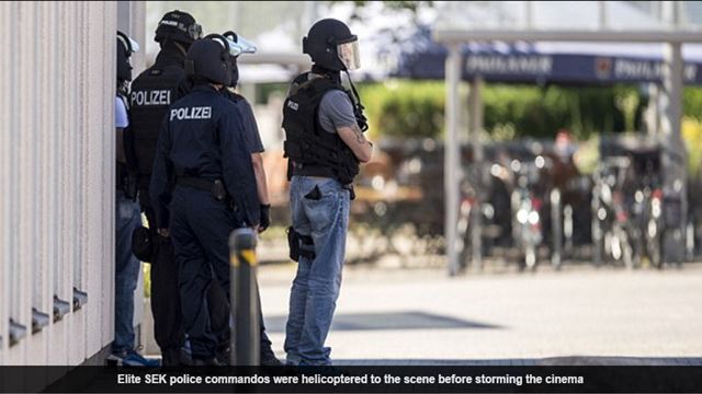 A gunman has been shot dead after opening fire inside a cinema in Western Germany