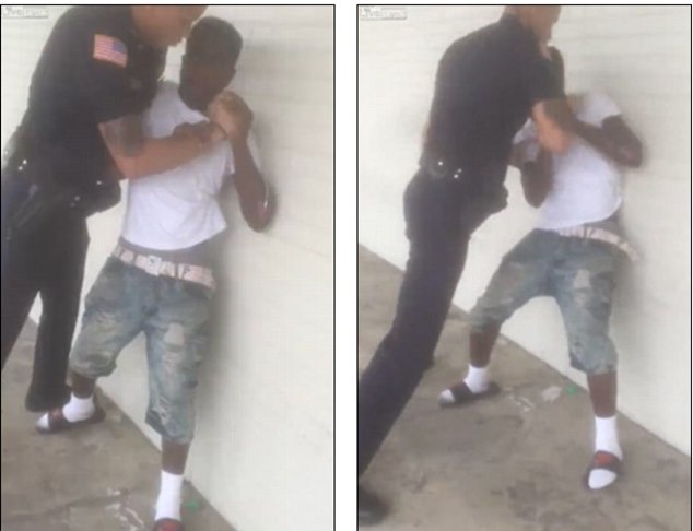 Police officer BODYSLAMS a suspect who cries out for his mother as he is knocked out cold 