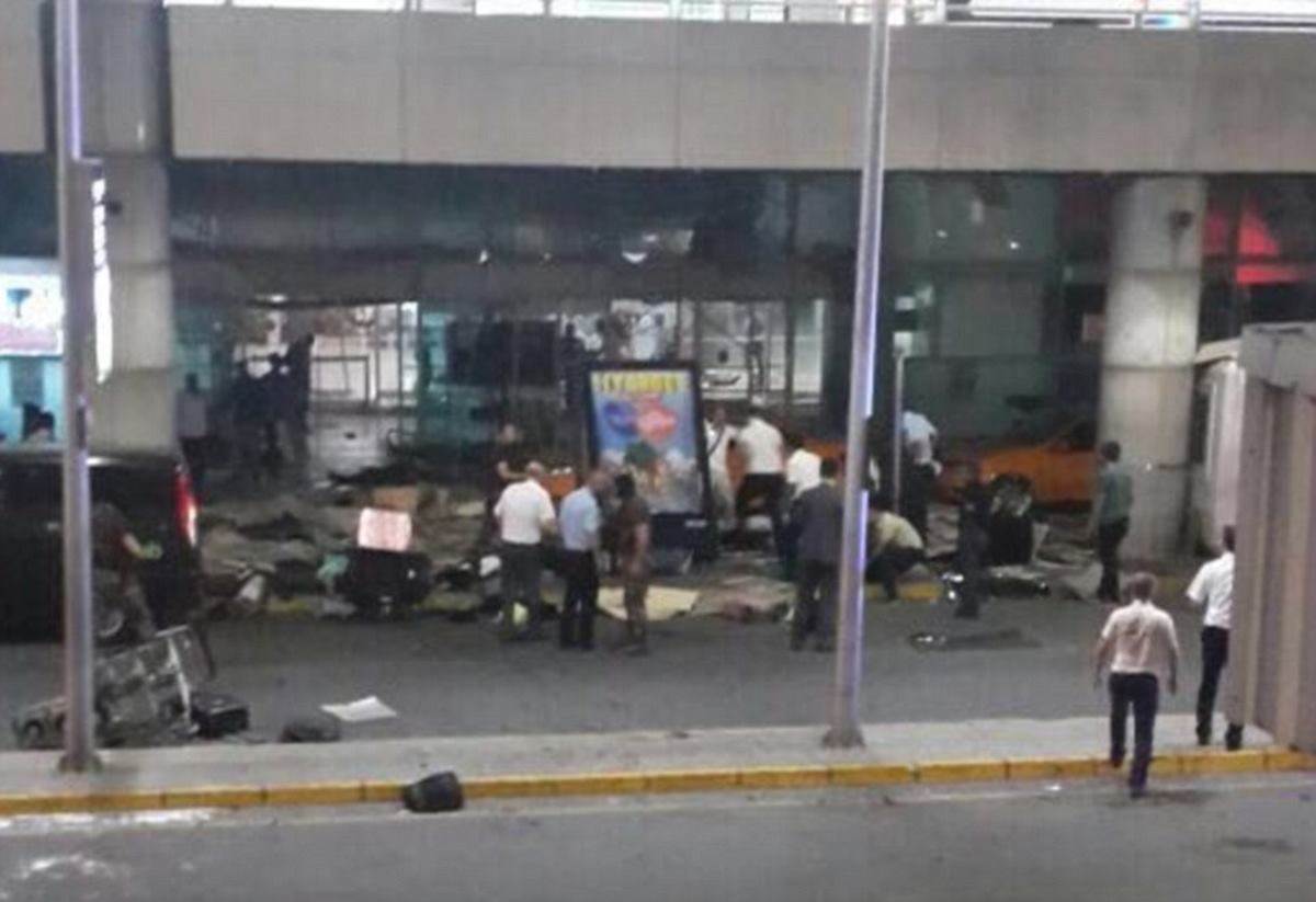 Three suicide bombers kill at least 28 and wound 60 detonating explosive vests in Istanbul airport