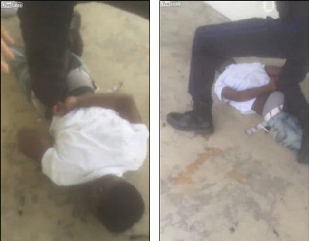 Police officer BODYSLAMS a suspect who cries out for his mother as he is knocked out cold 