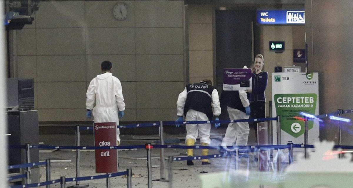 Three suicide bombers kill at least 28 and wound 60 detonating explosive vests in Istanbul airport