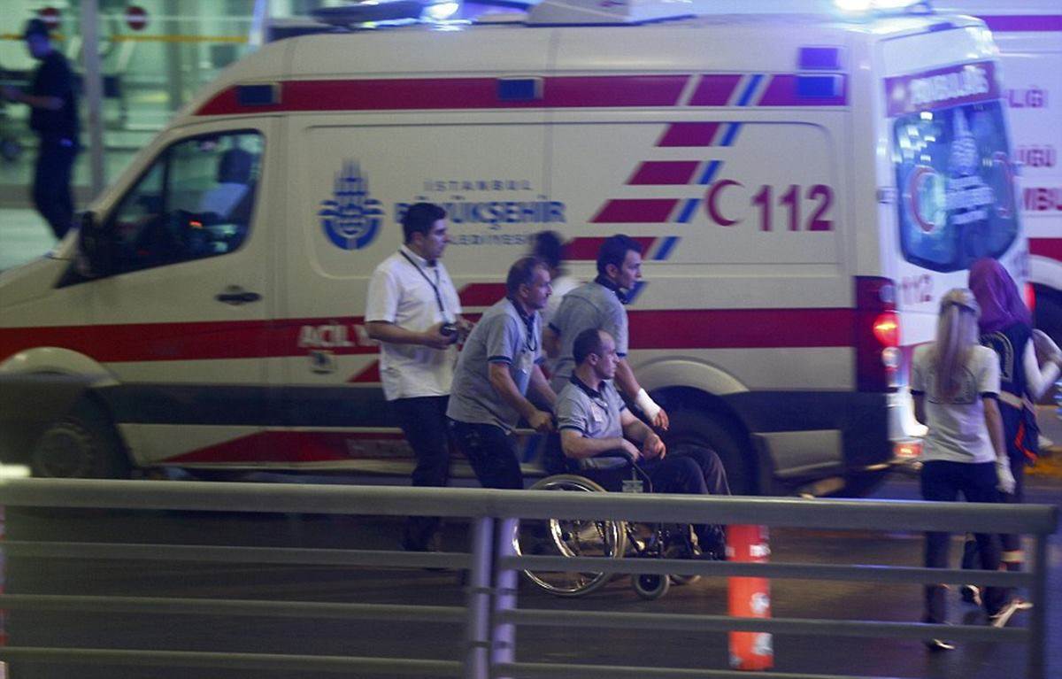 Three suicide bombers kill at least 28 and wound 60 detonating explosive vests in Istanbul airport