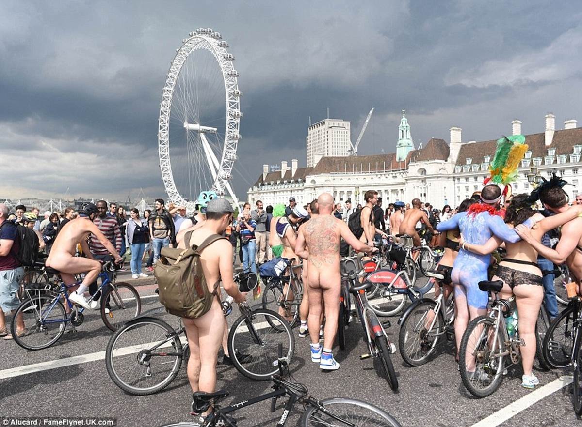 Watch: Hundreds of cyclists ride naked through London in protest against car culture
