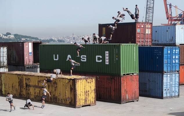 Spectacular show: Freerunners show off exceptional skill at Haydarpasa Port in Turkey