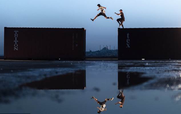 Spectacular show: Freerunners show off exceptional skill at Haydarpasa Port in Turkey