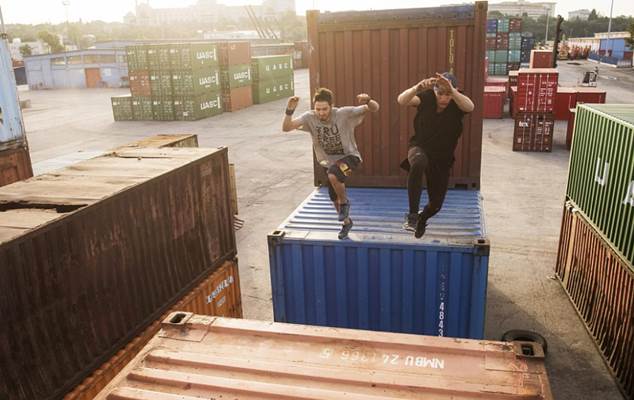 Spectacular show: Freerunners show off exceptional skill at Haydarpasa Port in Turkey