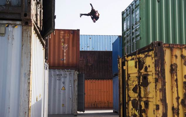 Spectacular show: Freerunners show off exceptional skill at Haydarpasa Port in Turkey