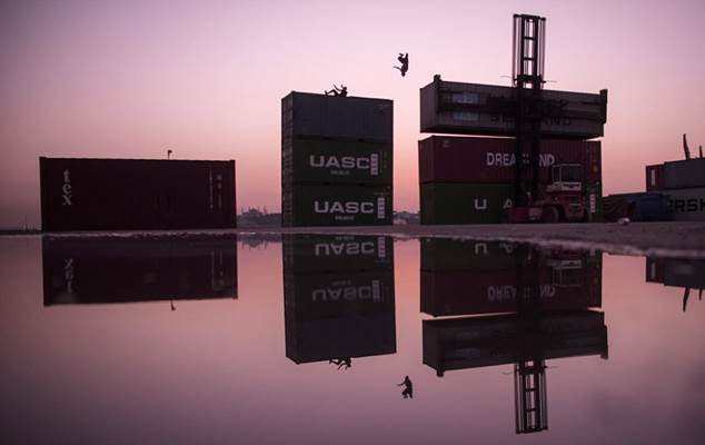 Spectacular show: Freerunners show off exceptional skill at Haydarpasa Port in Turkey