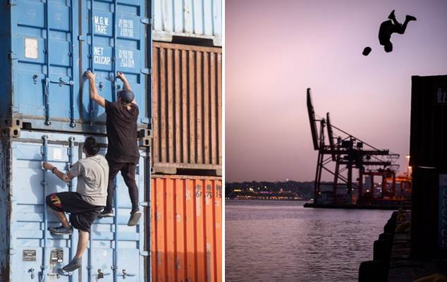 Spectacular show: Freerunners show off exceptional skill at Haydarpasa Port in Turkey