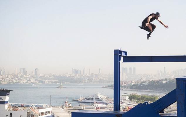 Spectacular show: Freerunners show off exceptional skill at Haydarpasa Port in Turkey