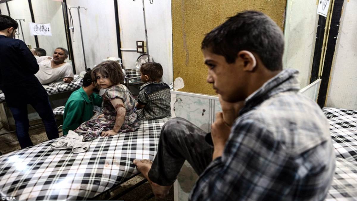 WARNING GRAPHIC CONTENT: Child victims of Syrian war