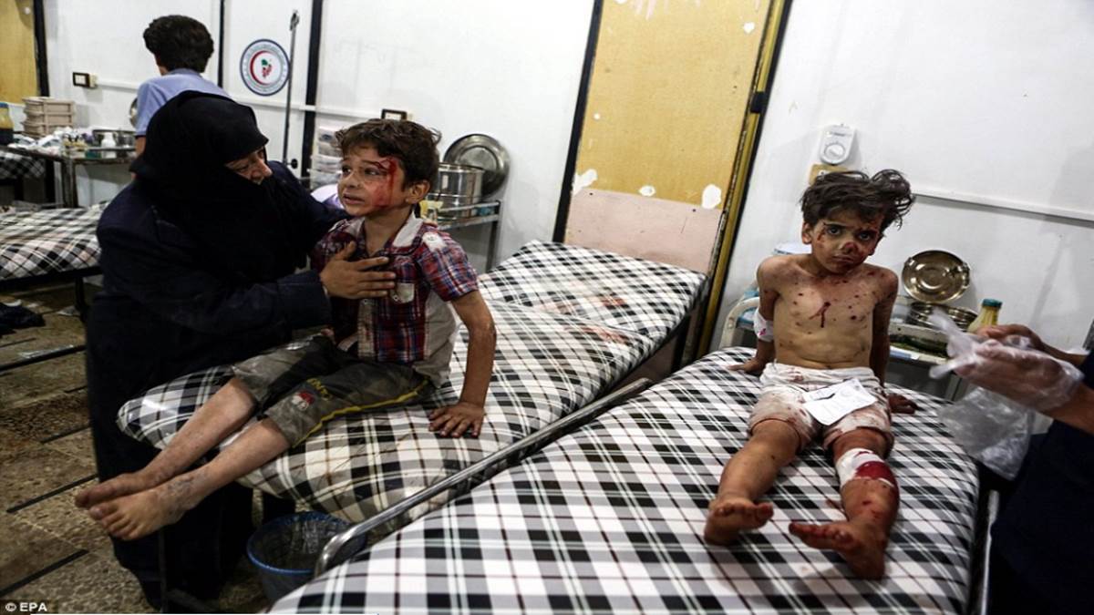 WARNING GRAPHIC CONTENT: Child victims of Syrian war