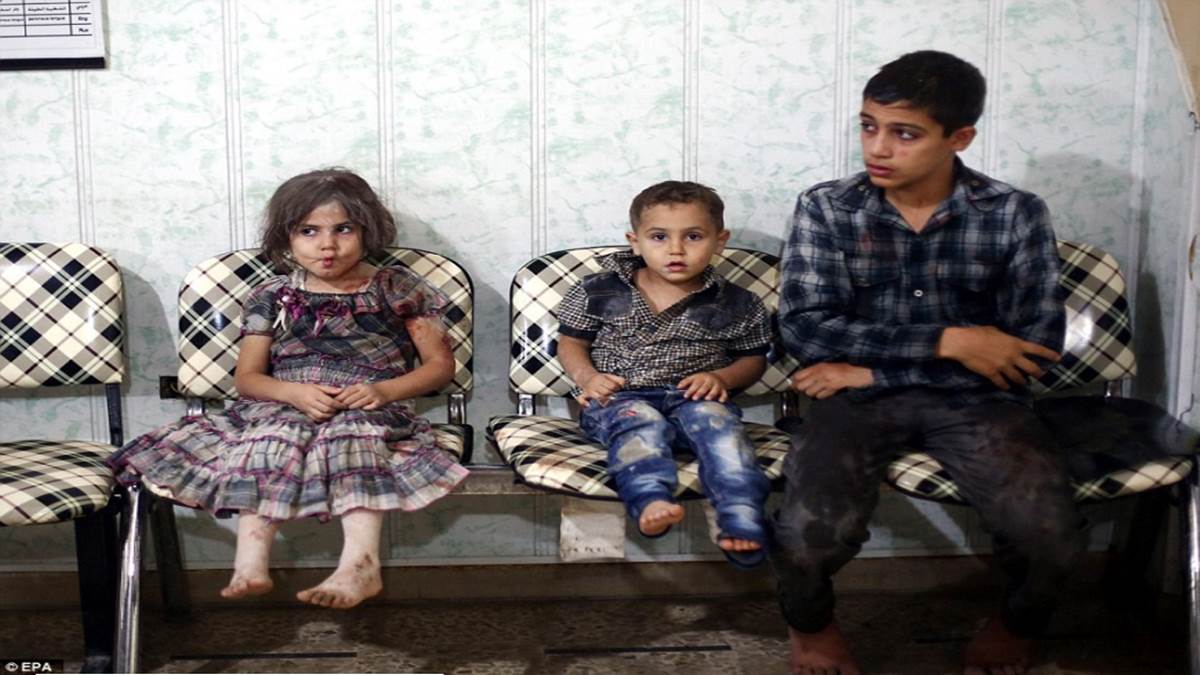 WARNING GRAPHIC CONTENT: Child victims of Syrian war