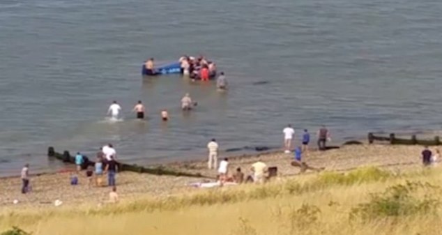 Amazing video:  Light aircraft crashes into the sea during Herne Bay Airshow