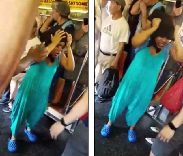 Description of Event: A woman freaks out on the subway and throws live crickets