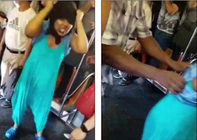 Description of Event: A woman freaks out on the subway and throws live crickets