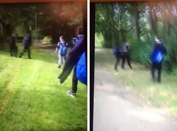Racist attack: Vile video shows school pupils punching and kicking boy to the ground