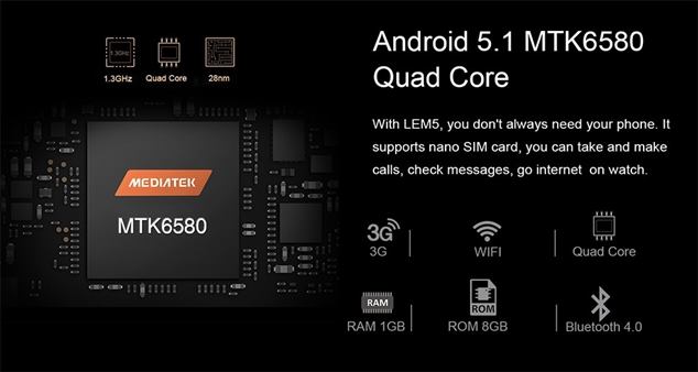 Akıllı Saat LEMFO LEM5 iPhone iOS -Android telefonlar için