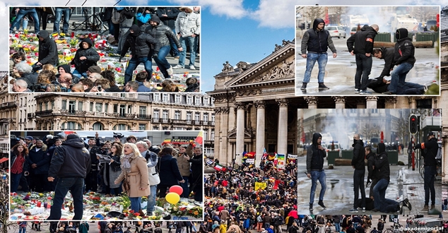 'Peace' march organised in wake of terror attacks is hijacked by far-right protesters making Nazi salutes
