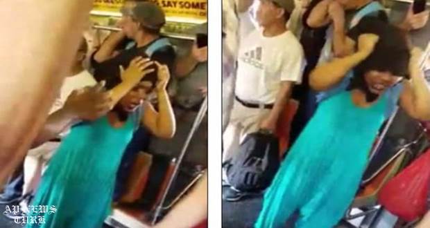 Passengers were sent into a panic on Wednesday evening after a woman Passengers were sent into a panic on Wednesday evening after a woman