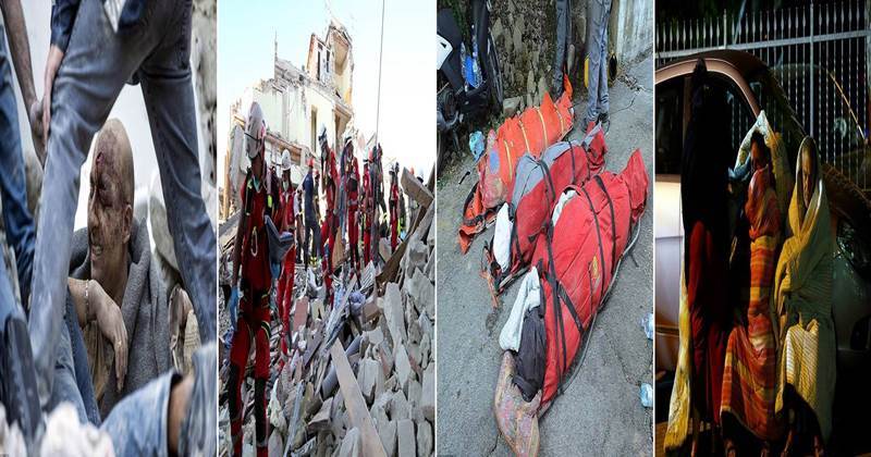 İtalya depreminden tüyler ürperten görüntüler