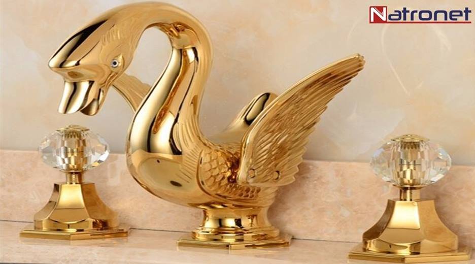 Altın kaplama lüks özel tasarım kuğu musluklar Altın kaplama lüks özel tasarım kuğu musluklar