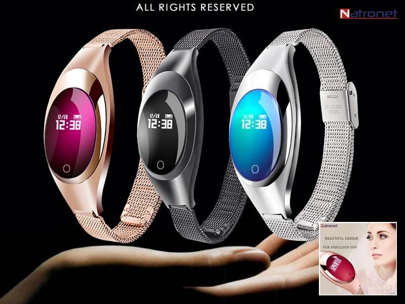 Kadın moda akıllı bileklikler Oksijen Kan Basıncı Nabız Pedometre takibi