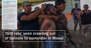 'ISIS rats' seen crawling out of tunnels to surrender in Mosul -Video