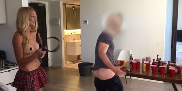 EXCLUSIVE:The Bachelor's Leah whips mystery man's bare buttocks