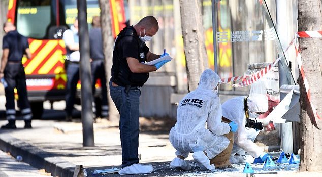 BREAKING NEWS: Moments after a car crashes into bus stop in Marseille