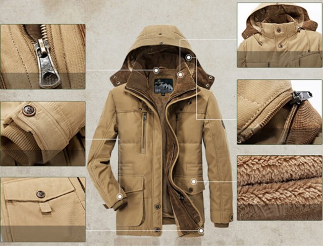 Askeri Stil Ceketler: Erkek Mont - Parka Jaqueta Masculino