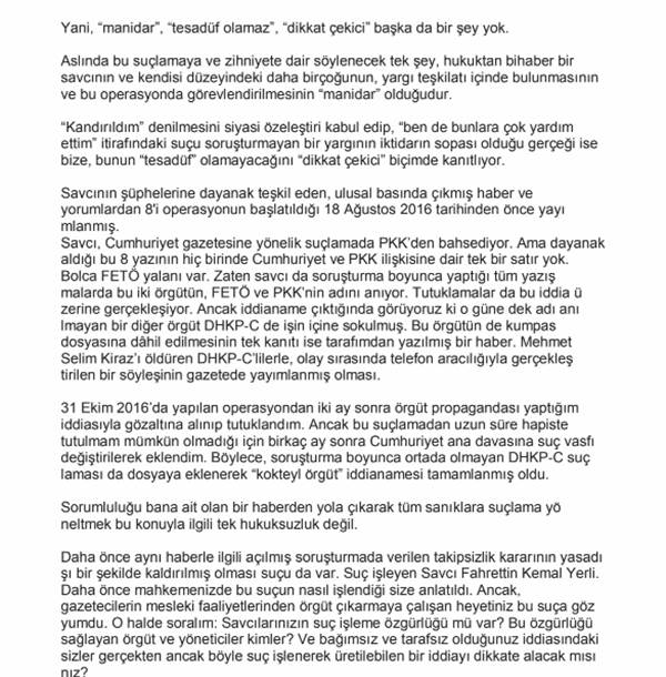 Gazeteci Ahmet Şık'ın savunmasının tam metni