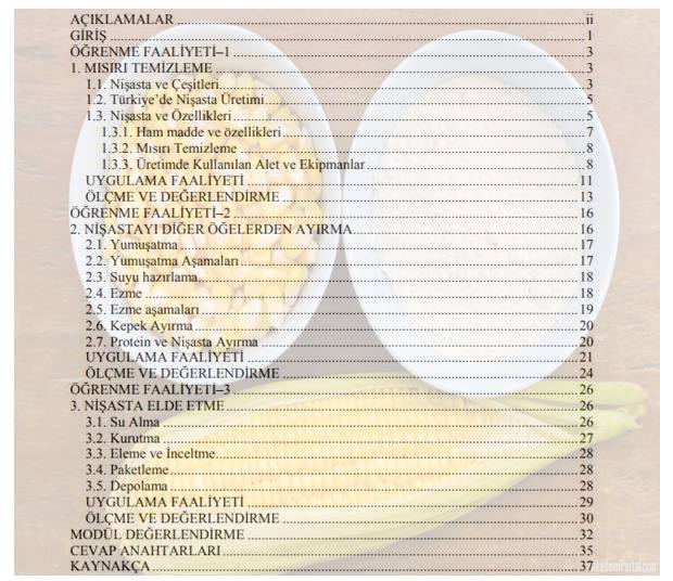 Nişasta Üretimi: Gıda Teknolojisi Gıda İşleme Teknikleri (Eğitim)