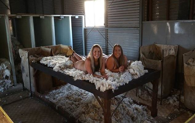Farmer: Farmer strips down and has a shower with grains