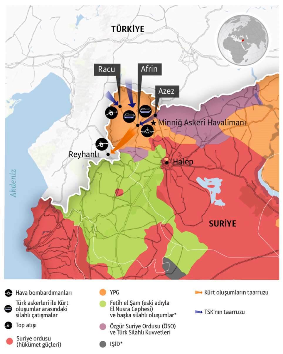 'Zeytin Dalı' Adı Verilen Afrin'deki Kara ve Hava Harekatı