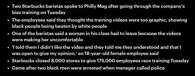 Starbucks employees thought training videos disturbing Video