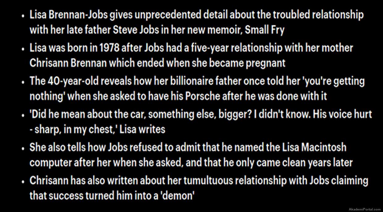 Steve Jobs Told Daughter Smelled Like Toilet Writes New Memoir (AP) Steve Jobs Told Daughter Smelled Like Toilet Writes New Memoir (AP)