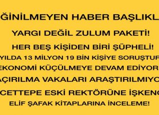 YARGI DEĞİL ZULÜM REFORMU HER BEŞ KİŞİDEN BİRİ ŞÜPHELİ