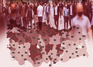 İllere göre haftalık Covid-19 vaka yoğunluk haritası açıklandı