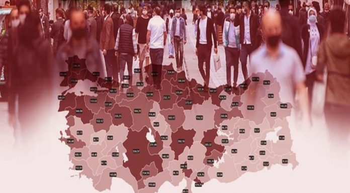 İllere göre haftalık Covid-19 vaka yoğunluk haritası açıklandı