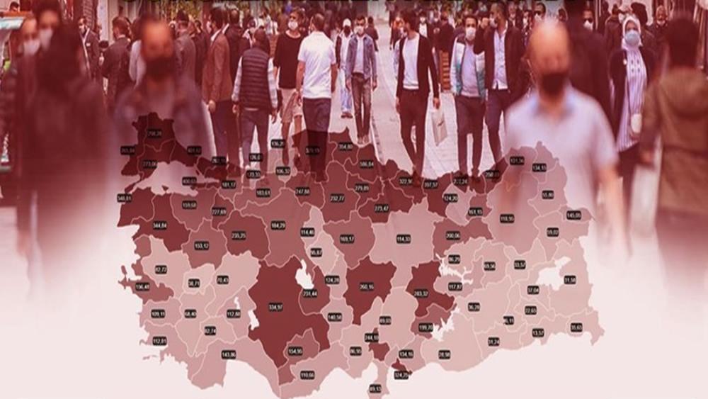 İllere göre haftalık Covid-19 vaka yoğunluk haritası açıklandı İllere göre haftalık Covid-19 vaka yoğunluk haritası açıklandı