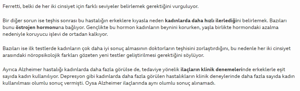 Dergi: Demans neden kadınlarda daha çok görülür?