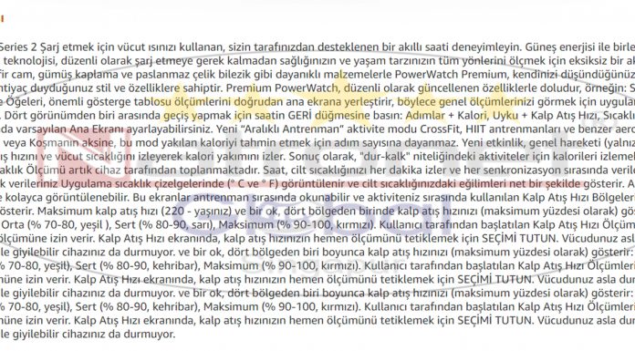PowerWatch 2 Premium Vücut Isıyla Çalışan Spor Takipçisi Akıllı Saat