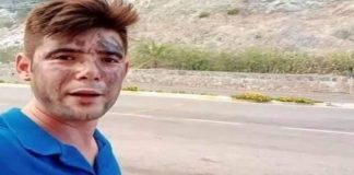 Marmaris'te itfaiyecilere içme suyu taşıyan Şahin Akdemir motosikleti devrilince alevler arasında kaldı