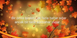 "Bir Ömre Birden Çok Fazla Bahar Sığar, Ancak Bir Tane SonBahar Yaşar"